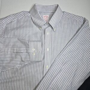 BROOKS BROTHERS 1818 Madison Men's L 16.5 X 34/35 Long Sleeve Purple Blue 1235